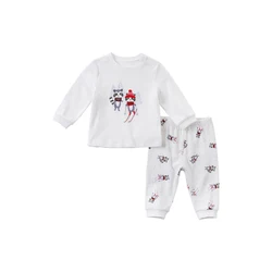 DBJ15358 dave bella autumn new style underclothes  boys home set baby girls two-piece suit underclothes