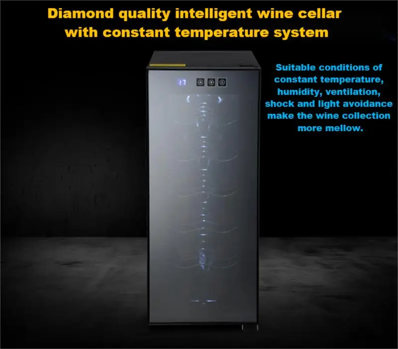 Hot selling 12 bottle thermoelectric cooling fridge stainless steel shelves small wine refrigerator wine cabinet