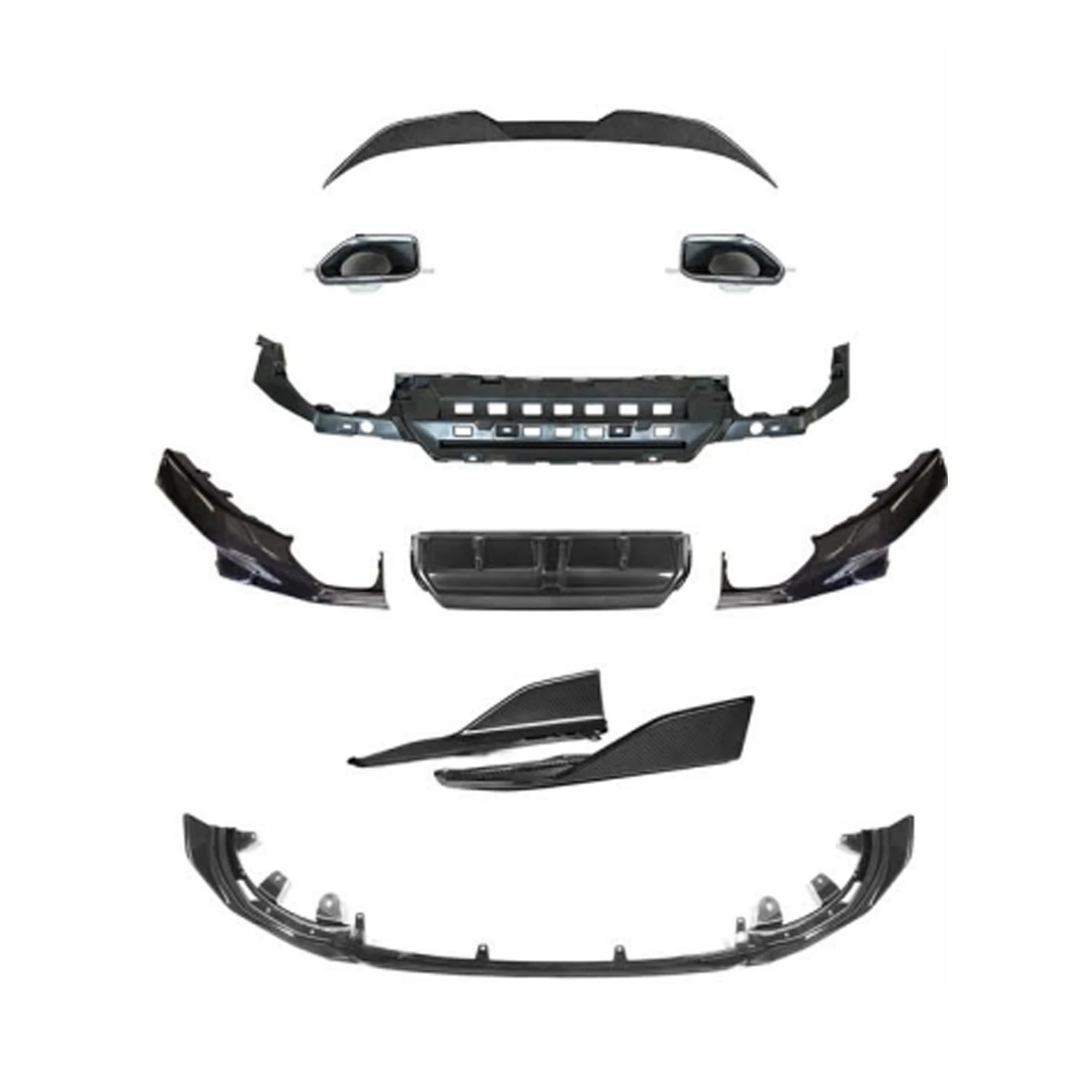 M-Performance Style Car Front Lip Rear Diffuser Side Skirt Vents Spoiler Body Kit Carbon Look Aero Kit For BMW G42 M-Tech