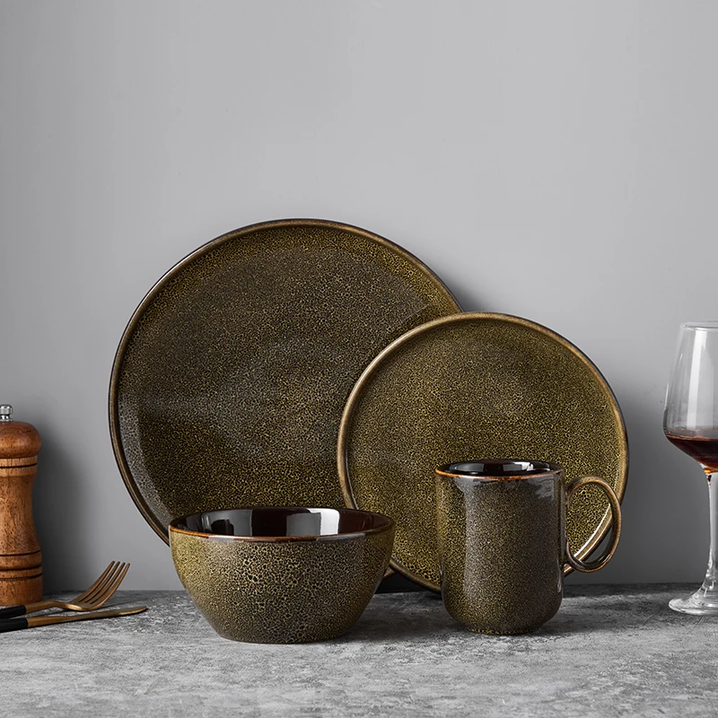 Supermarket wholesale sales ceramic tableware western porcelain royal dinnerware plates sets luxury 16pcs