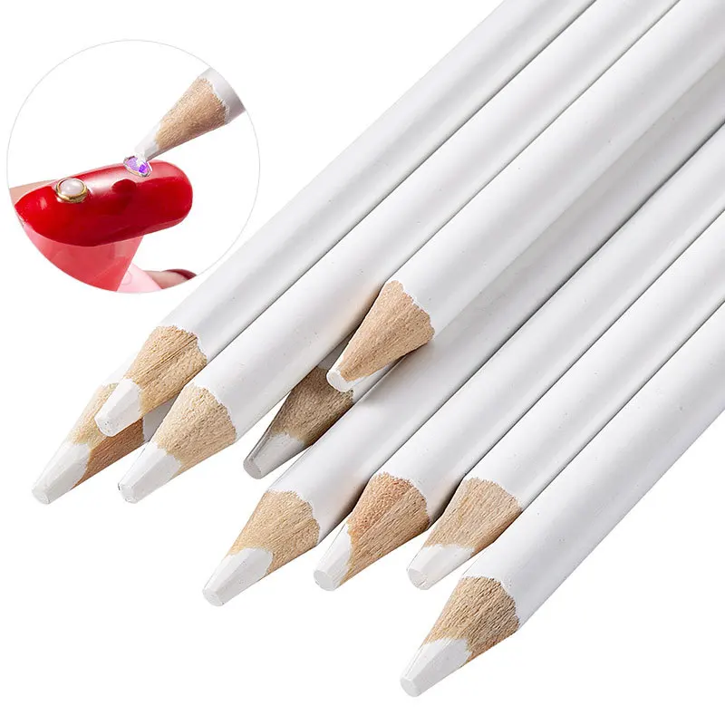 8.5cm Nail Art Gem Crystal Pick up Tool Pen White Wax Rhinestone Picker Pencil