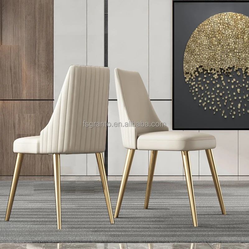 Comfortable Simple Dining Room Furniture Chair Luxury Leather Lounge