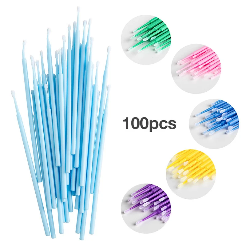 100 PCS/Pack Microbrushes for Eyelash Extension Makeup Brushes Swab Disposable Individual Applicators Mascara Eyelashes Brushes