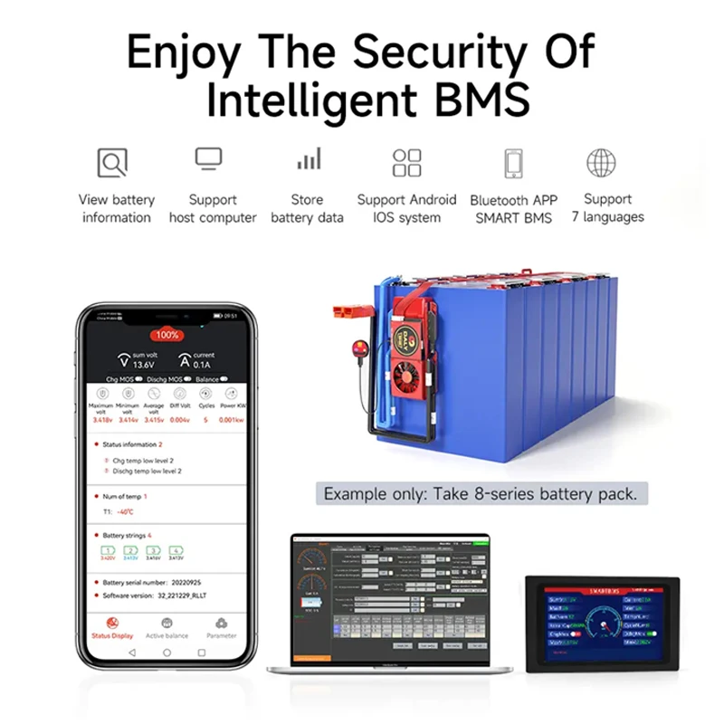 Daly BMS 80a 100a 120a 150a 200a 250a NTC UART с балансом Водонепроницаемый Аккумулятор lifepo4 72V 20S 150A