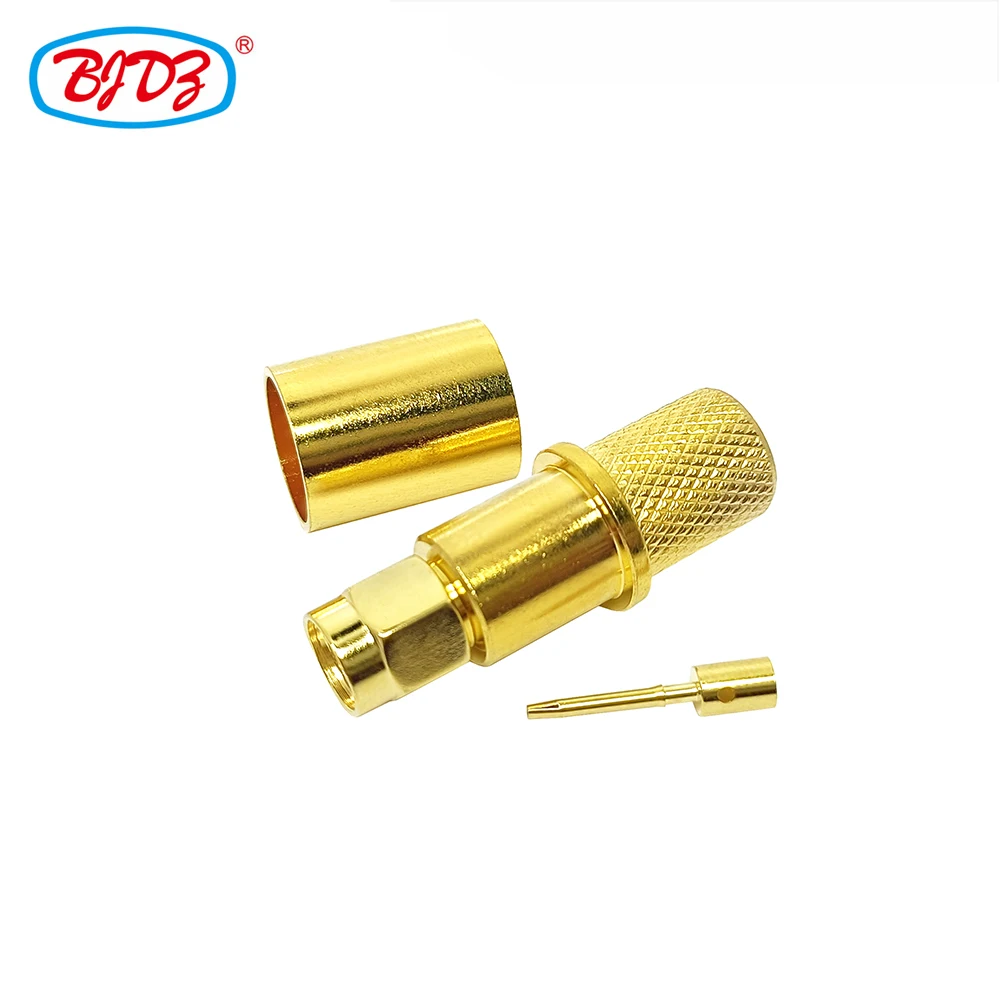 Factory Fully gold plated RP reverse polarity SMA Male plug For LMR400 RG213 RG214 RG8 7DFB 8D-FB Cable RF Coaxial Connectors