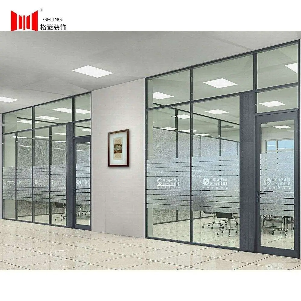 40mm thickness Aluminum frame tempered glass separating offical partition wall for office house
