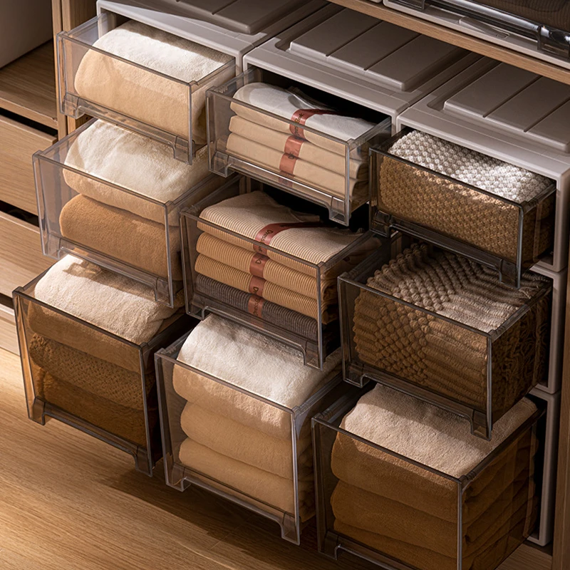 Wannuo 2024 New Plastic Storage Box Large Capacity Drawer Bearing Good Free Installation Of Clothes Quilts Organizer
