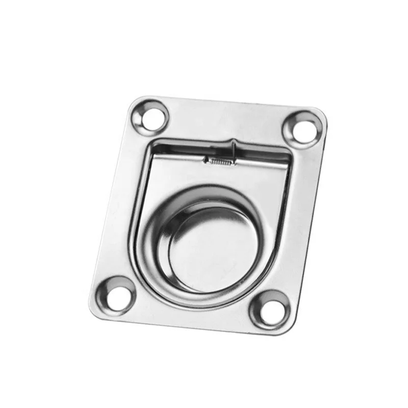 Satinless steel 304 ANTI-RATTLE spring Flush Lift Ring Deck Hatch Pull Handle Lock Cabinet Marine Hardware Boat Accessories