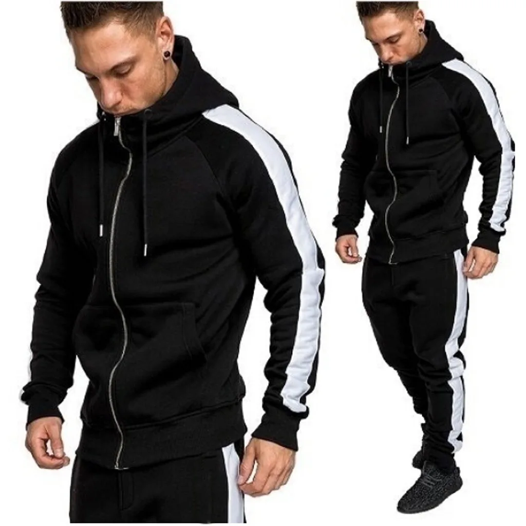 
High Quality Custom Solid Jogger Suit Zipper Fashion Tracksuit Pants Jogger Sweatshirt For Man 