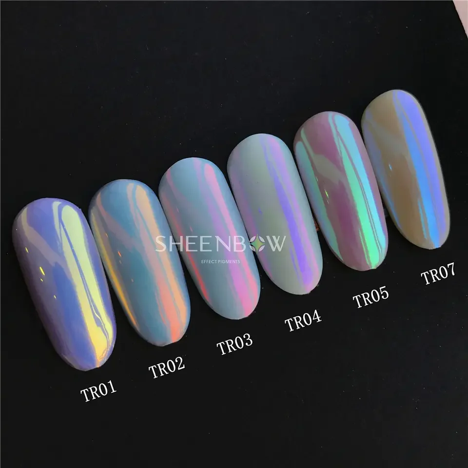 Sheenbow Mirror Effect Powder  Aurora powder Chrome Pigment Nail Glitters powders Customize Private Label For Nail Art