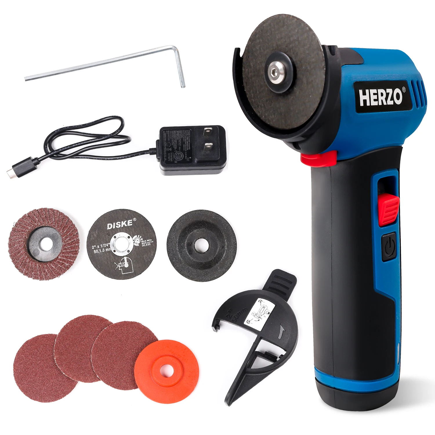 HERZO Mini Cordless 7.2V Angle Grinder within Rechargeable lithium battery Mini Cut Angle Grinder DC