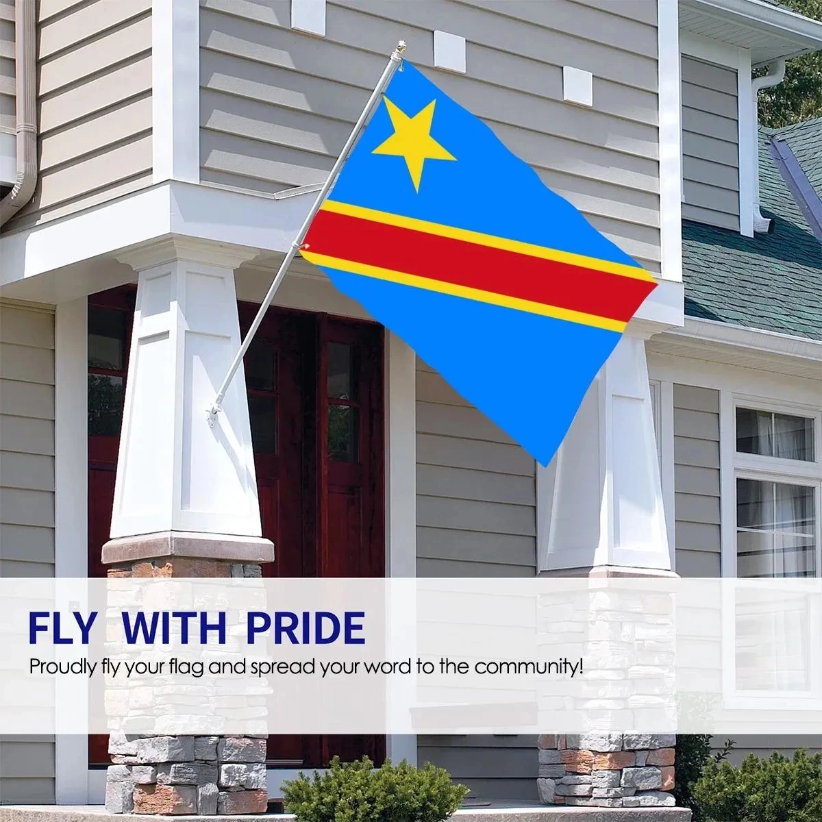 Huiyi sublimation DRC campaign advertisement mini flag custom congo hand held country flags