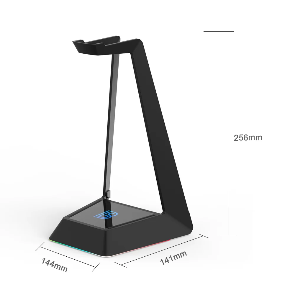 RGB Backlit Black Gaming Headset Headphone Earphone Display Stand Holder with USD 2.0  for Gaming Headphones