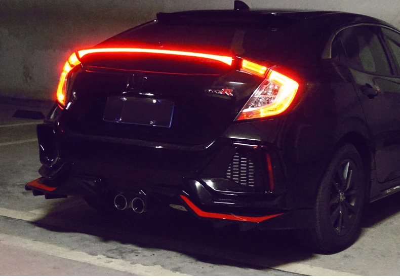 LED Middle Tail Lights Brake Spoiler Rear Lamps For Honda Civic 2016-2021 Type R