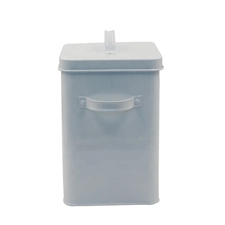 White Farmhouse Laundry Room Laundry Detergent Powder Storage Tin Box