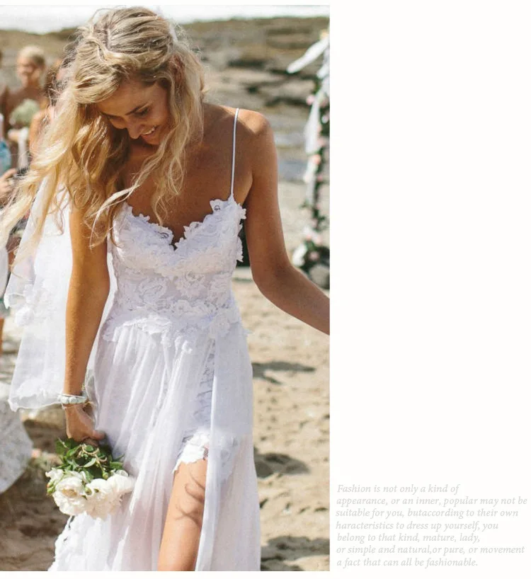 New Lace Sexy Wedding Dress Halter Gown Long Evening Dress