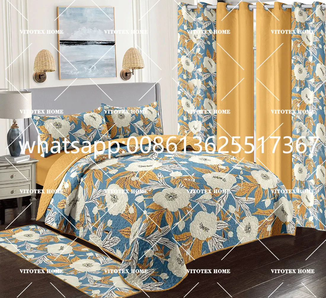 Top selling products 2023 luxury bedding sets bedroom curtains and sheet set matching