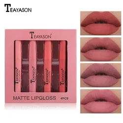 4Pcs/Box Velvet Matte Lipstick Set Fog Surface Matte Liquid Lipstick Set Not Easy To Fade