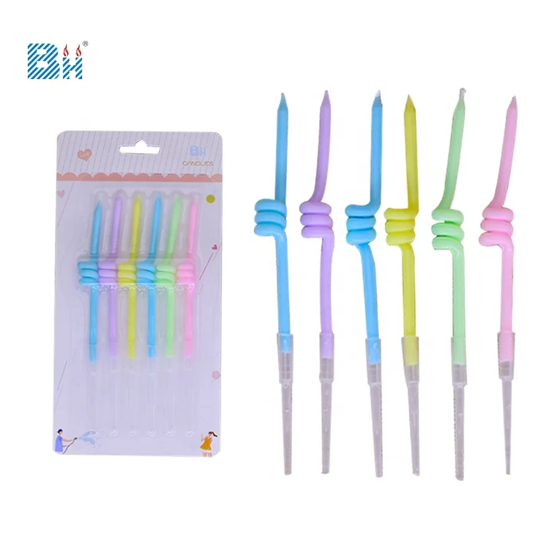 Birthday candles Cake Mate Crazy Curl Neon Birthday Candles 6ct