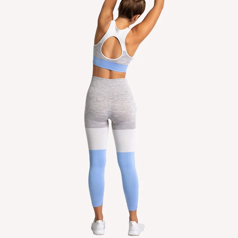 
Toplook 3 Colors Fitness Suit Women Seamless Sportswear Workout Clothes Patchwork Yoga Set Gym Clothes organic yoga clothing 