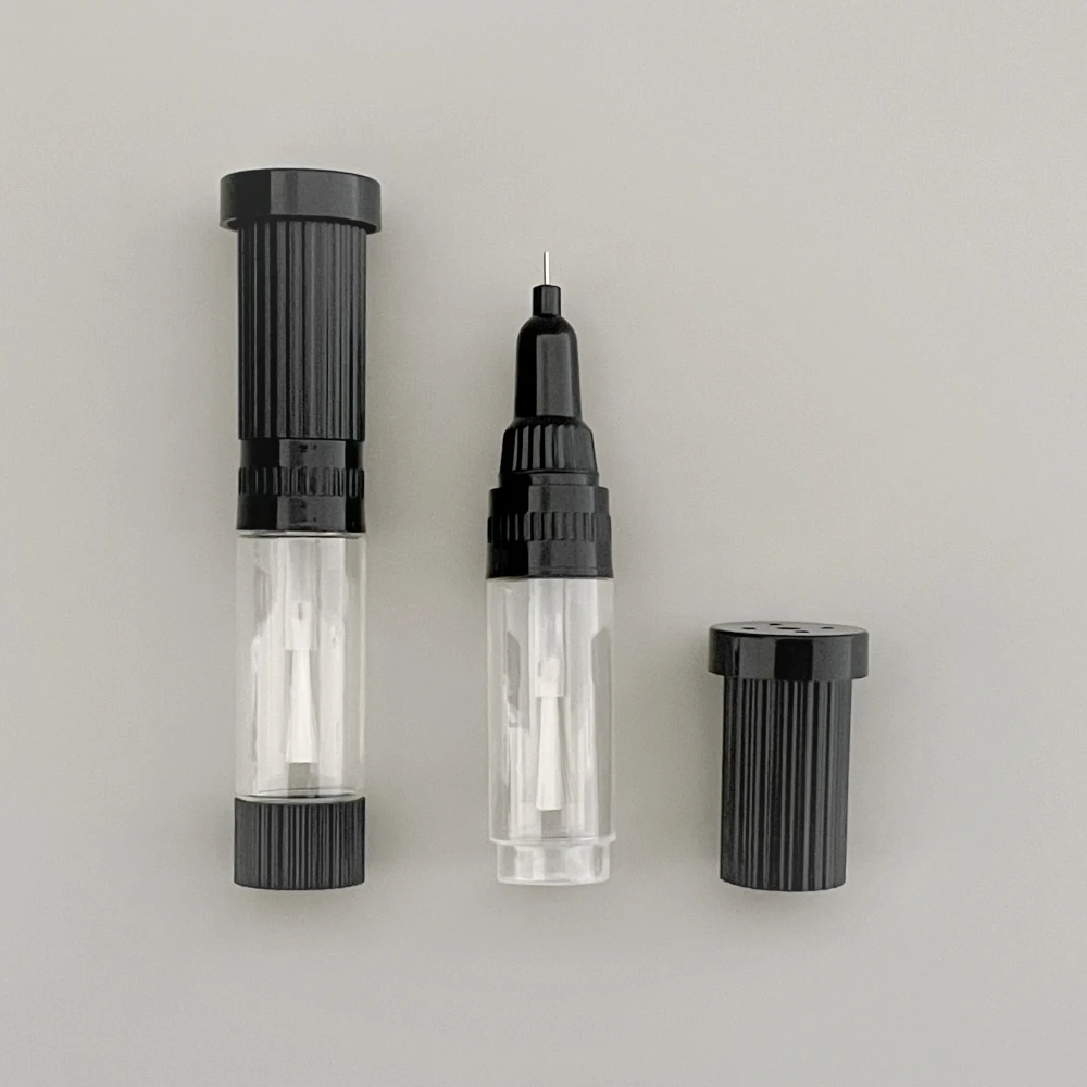 Customization 3 in 1 Empty Nail Art Pen with brush Scratch Repair painting pen 11ML double point plastic soft squeeze bottle