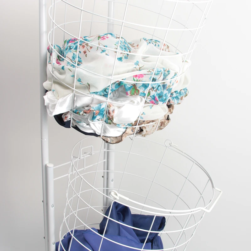 Most Popular Home Large Removable Wheeled Storage Laundry Wire Hamper Basket On Wheels