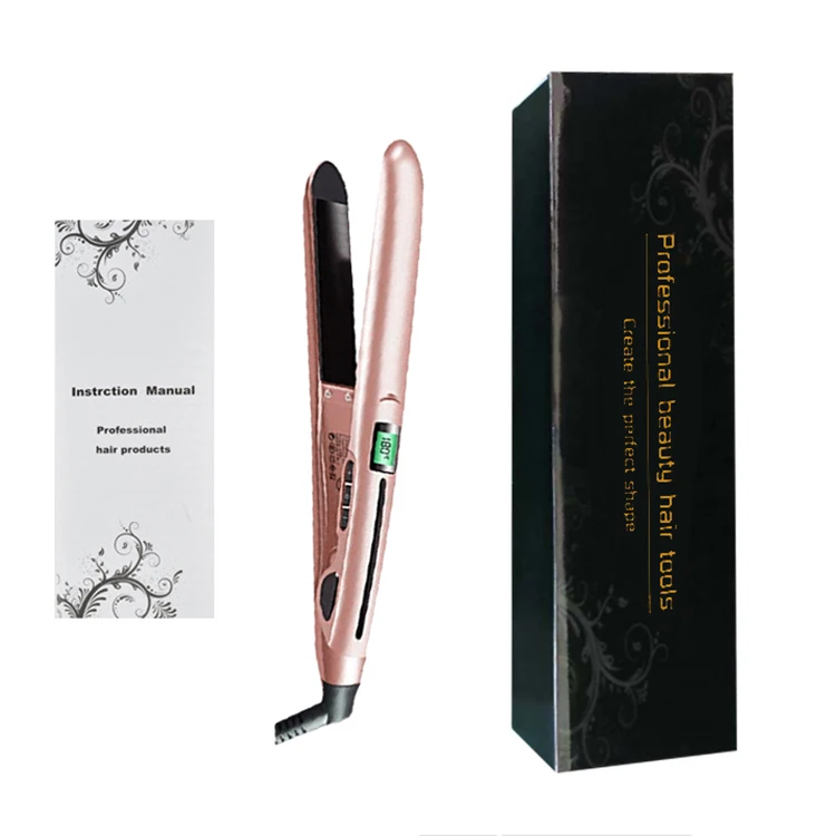Custom Flat Irons 1inch Ceramics Titanium Plates 2 in 1 Straightening and Curling Hair Straightener