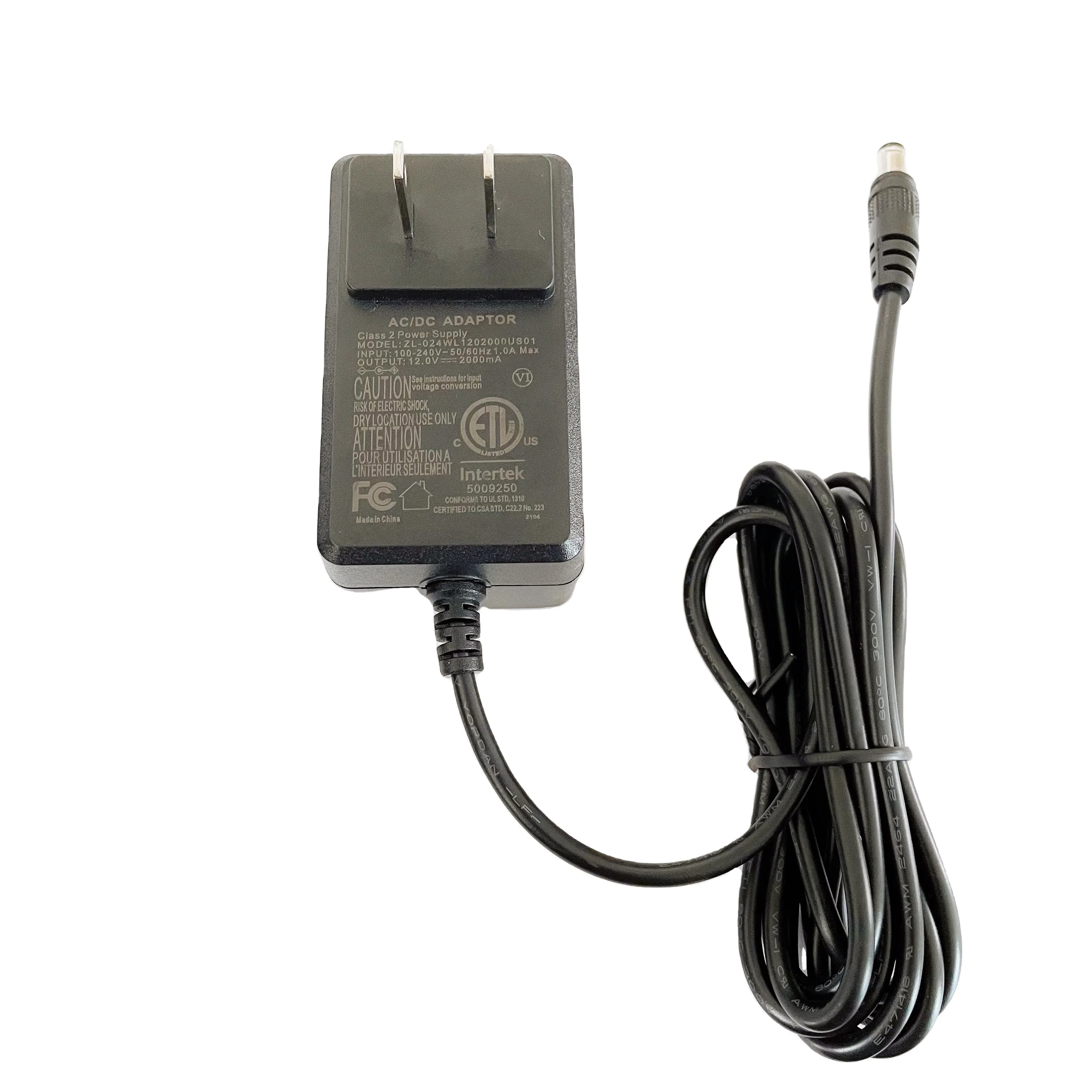 Hot sell plug in  the US  AC DC 12v 2a power supply  220v ac to 4.2v 5v 6v 8.4v 12v 24v 0.5A 1a 2a dc power adapter for led desk