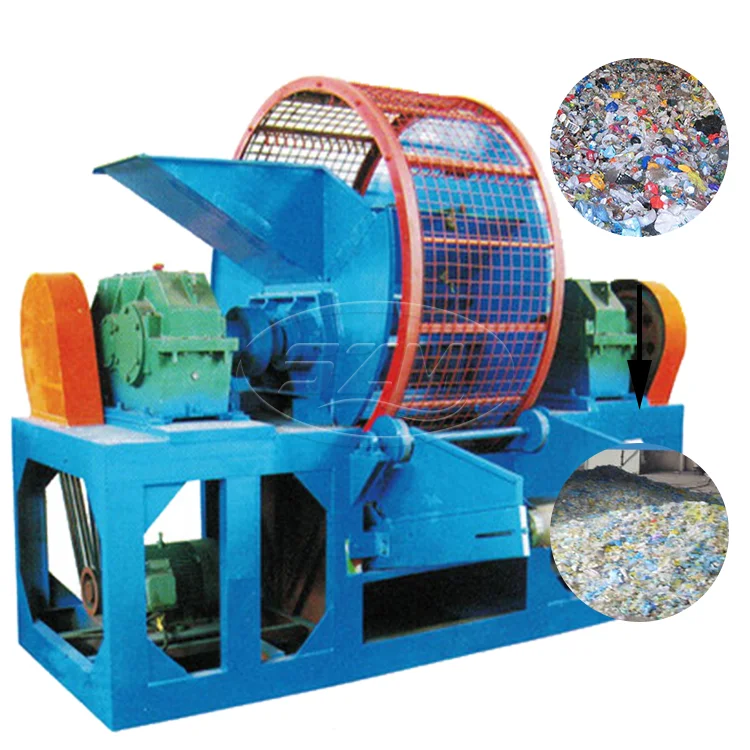 Used Waste Printer Tin Can TV Shell Steel Scrap Aluminum Iron Fridge Sponge Hydraulic Double Shaft Shredder With SKD 11 Blade