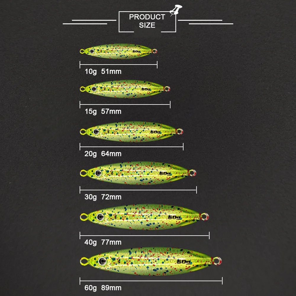 XUHANG JF07 10g 15g 20g 30g 40g 60g Slow Pitch Metal Deep Sea Jig Jigging Lure