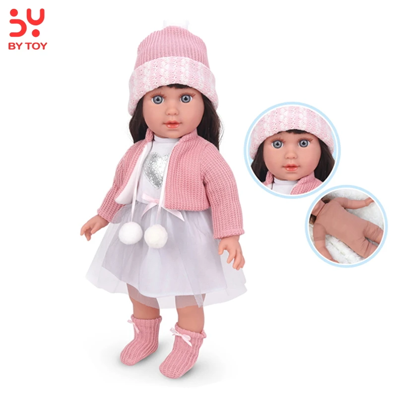 Новый дизайн Juguete Kids 16-дюймовая силиконовая Реалистичная кукла хлопковая подкладка для рук и ног гибкая девочек