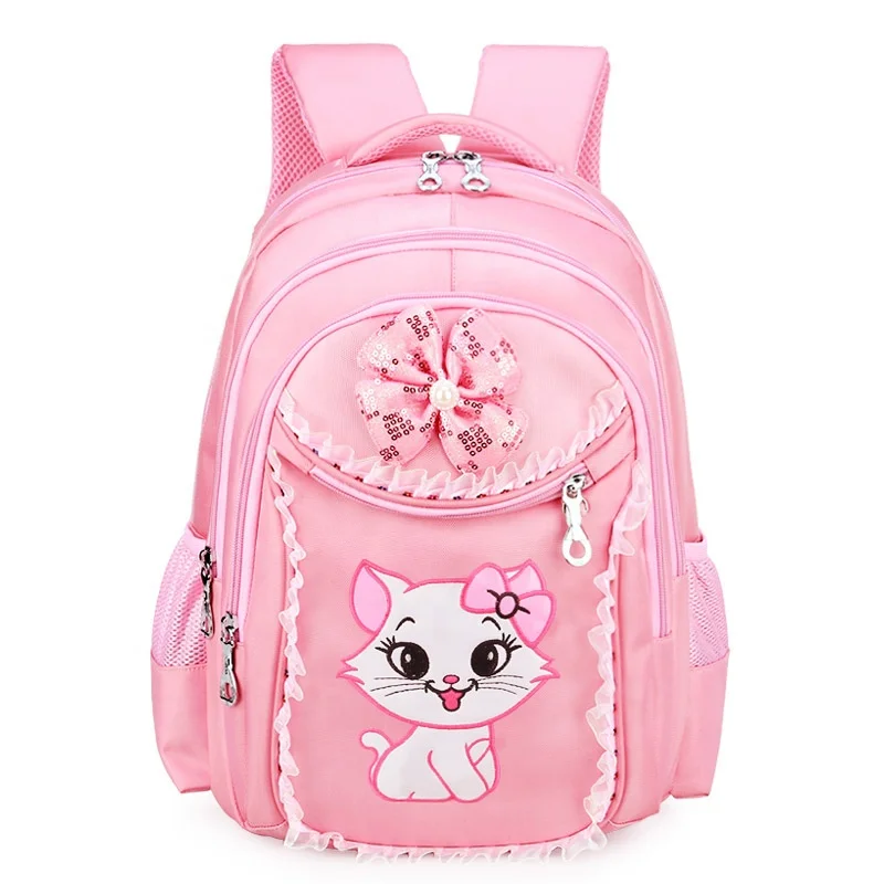 BSCI Factory Fashion Nylon Backpack Cute Cartoon Patterns Style Three Pieces Girl School Bag Set For Kids Dropshipping