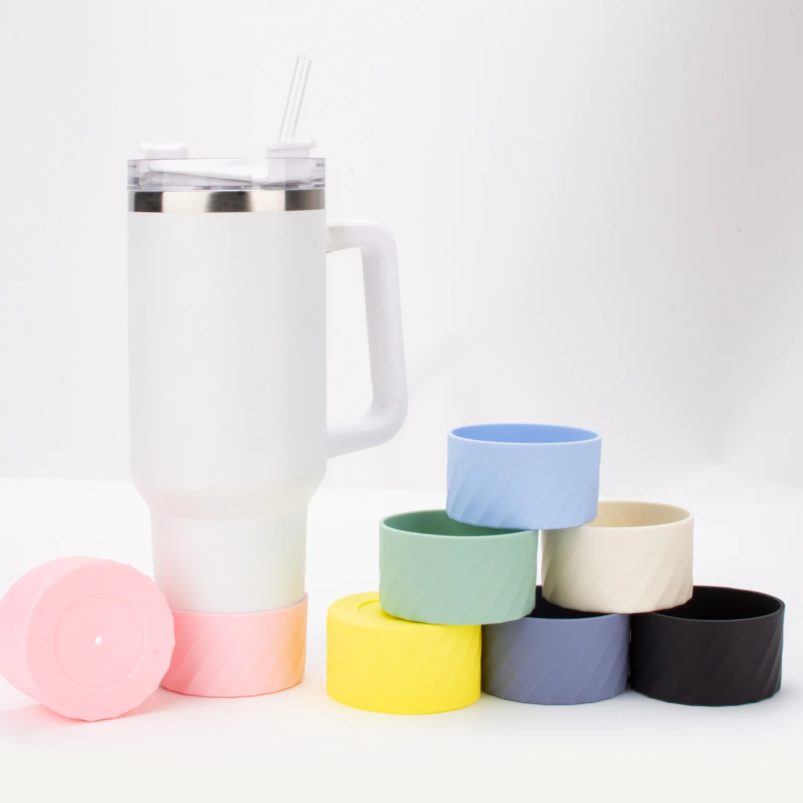 Bottom Protector Anti-Slip Bottle Bottom Sleeve Cover Custom Silicone Tumbler Boot