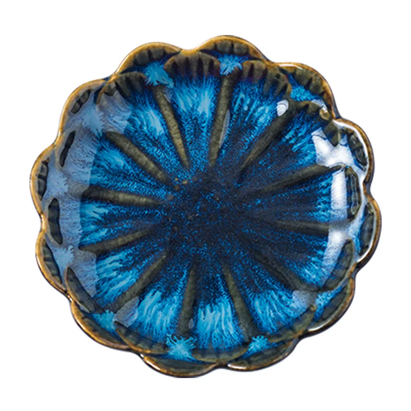 The Latest Design Flower Shape Tray Candy Snack Serving Dishes Plate Ceramic Seasoning Soy Sauce Dish For Home