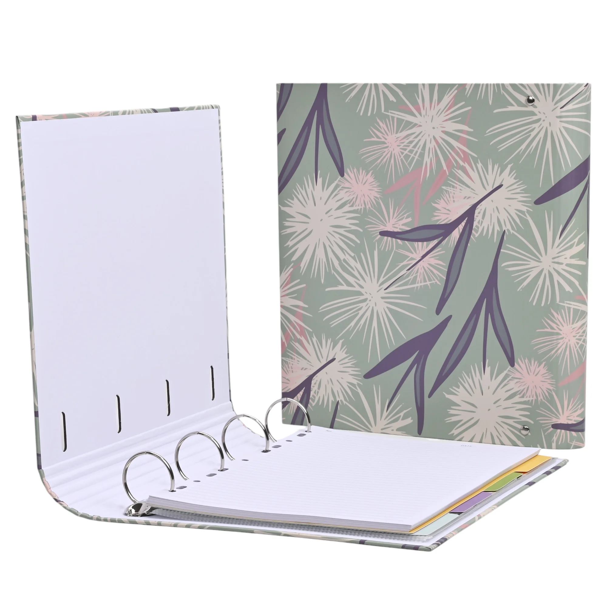 Custom Folders with Ridged 7 Lines At Spine and Interleaving Paper 9 Grid Card Pockets For 4 Rings Photo Card Binder