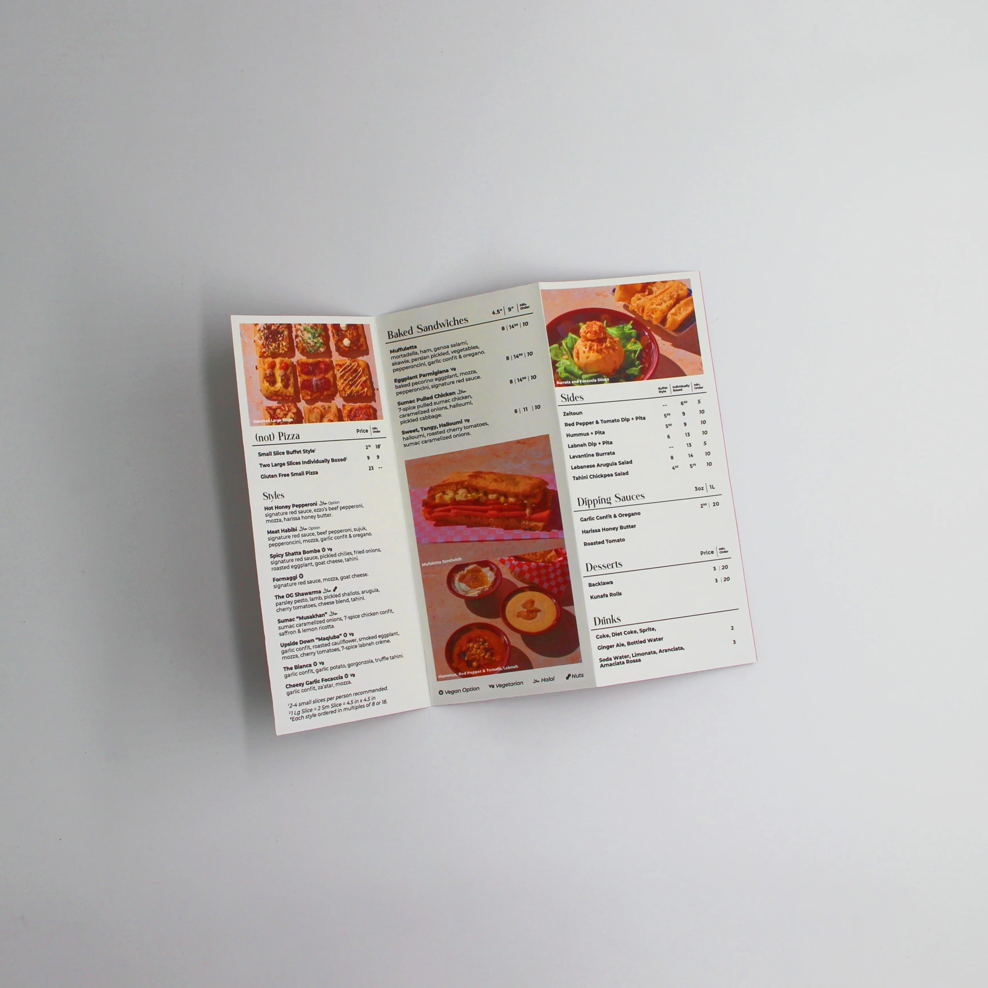 High Quality Customized Tri-fold Flyer Restaurant Menu Advertising Paper Printing Piece Service