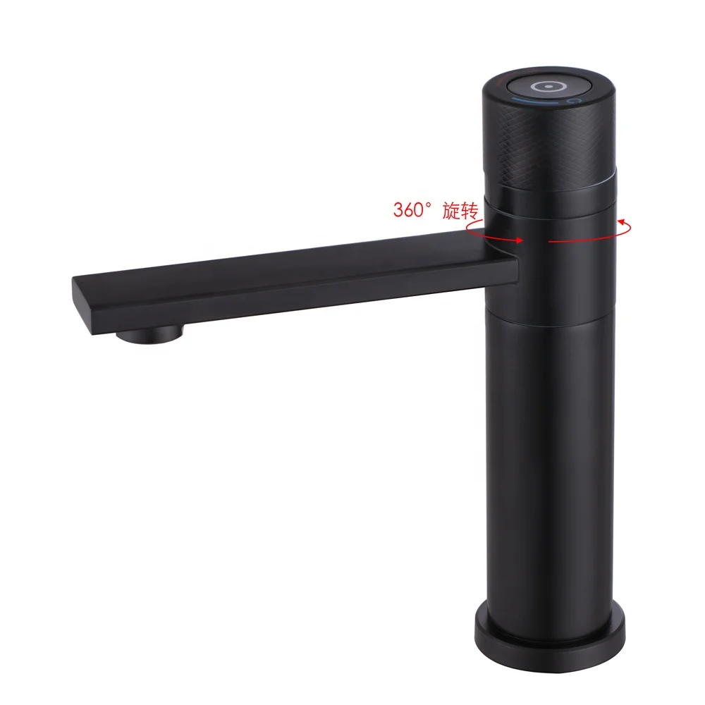 Новый 360 градусов кнопочный кран шириной 45 мм SUS304 горячая и холодная раковина кран с плоской розеткой контроль температуры