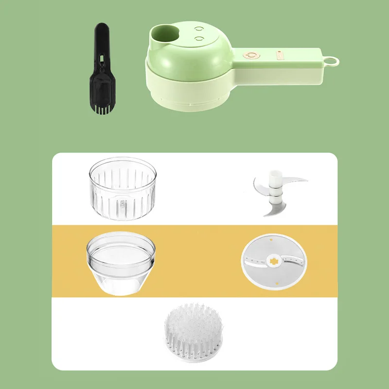 4 In 1 Handheld Electric Vegetable Cutter Multifunctional Hand Held Food Processor Portable Wireless Vegetable Chopper Slicer