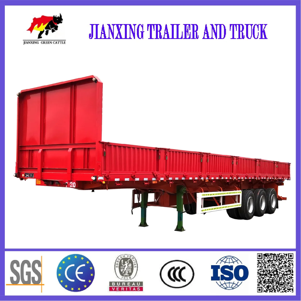 High quality Factory Directly Supply 40FT Tri-Axle Box Cargo fence Truck Semi Box Trailer semitrailers