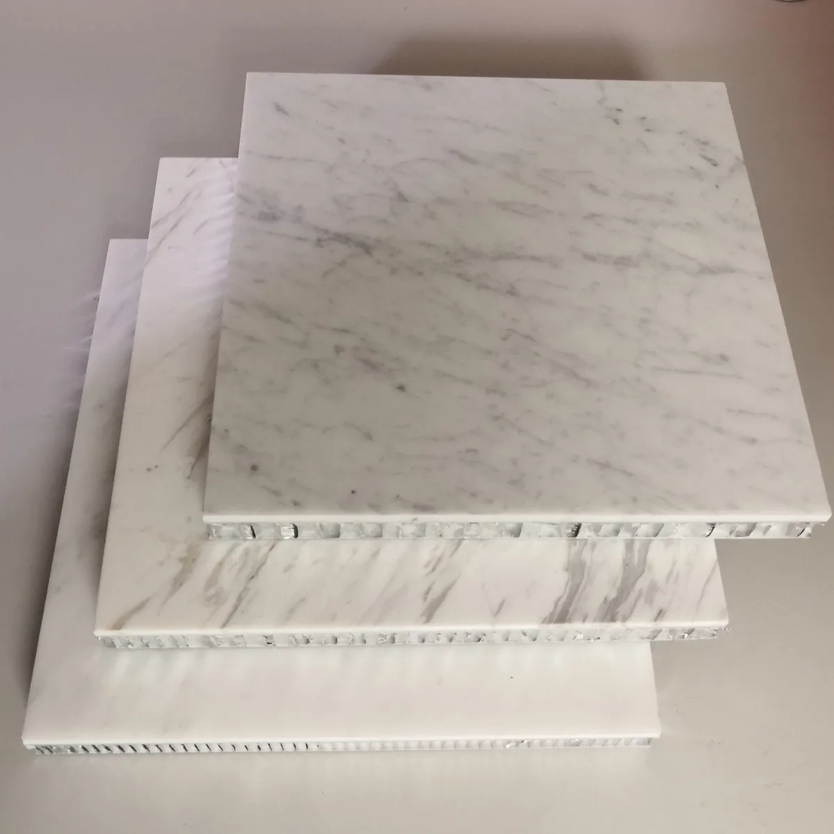 Bianco Cararra White Marble Backed Aluminum Honeycomb Stone Panels Anti-Static Composite Panels for Interior Wall and Floor
