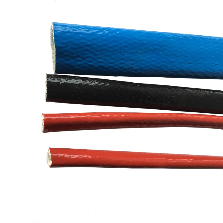 40mm Hydraulic Hose Heat Protection Fire Resistant Silicone Coated Fiberglass Sleeving for Power Plant Shipyard