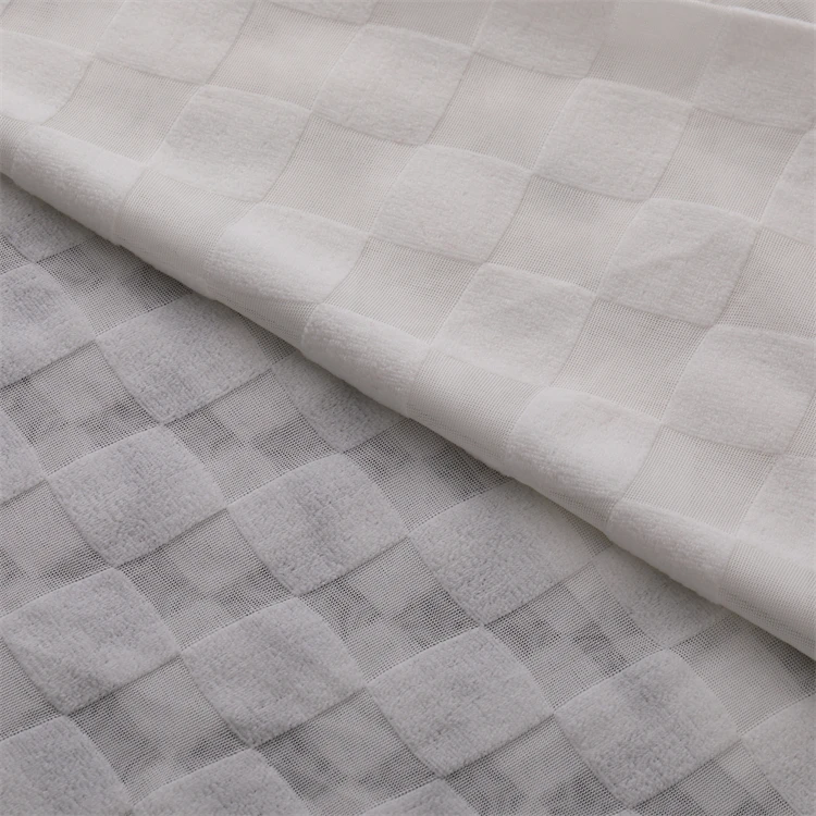 Inherent Flame Retardant High Quality White Color 100% Polyester Household Decoration Stripe Sheer Curtain Fabrics for Window