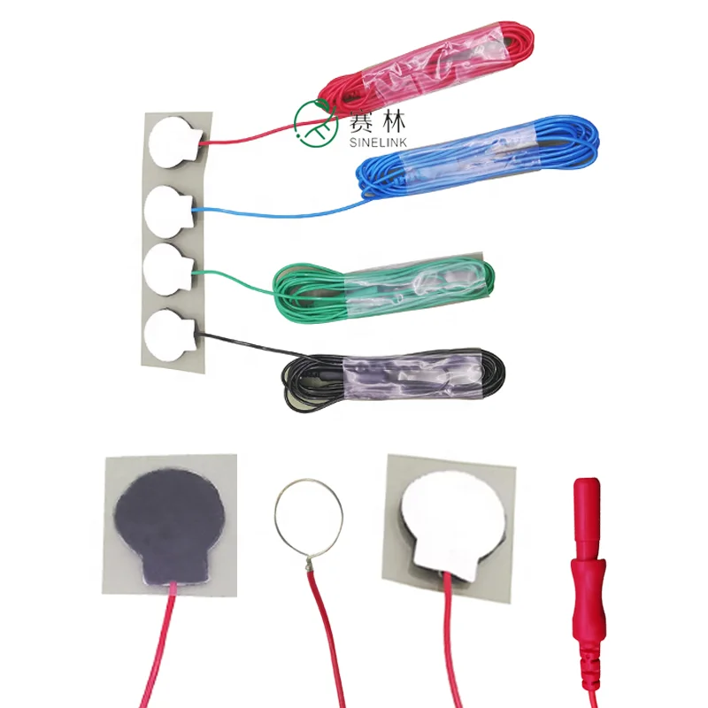 Good Signal Disposable 4 Disks Adhesive Surface Sticky EMG dry Electrode Cable for Signal Transmission