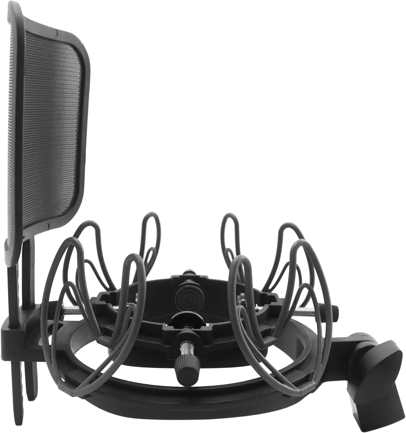 Microphone Shock Mount with Pop Filter Universal Shock Stand for Microphones Size at 21-62mm Compatible with AT2020 Rode NT1-A