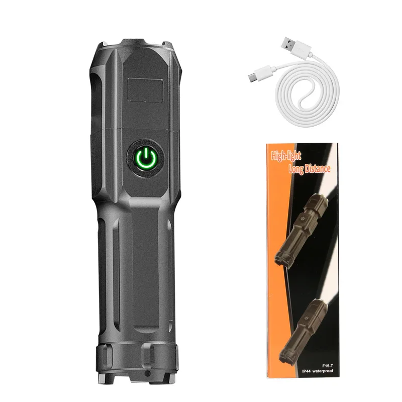 Portable  Multi-Functional Telescopic Zoom Ultra Bright Flashlight Abs Strong Light Focusing Led Flashlight