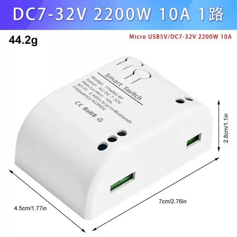 Tuya Smart Wifi Switch Relay Module 7-23V  Timer DC Wireless Remote Control Inching/Self-Locking Alexa Google home