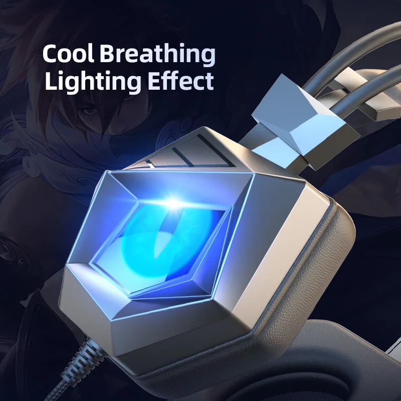 New SY-G15 colorful breathing luminous game computer wire-controlled headset gaming earphones & headphones with mic