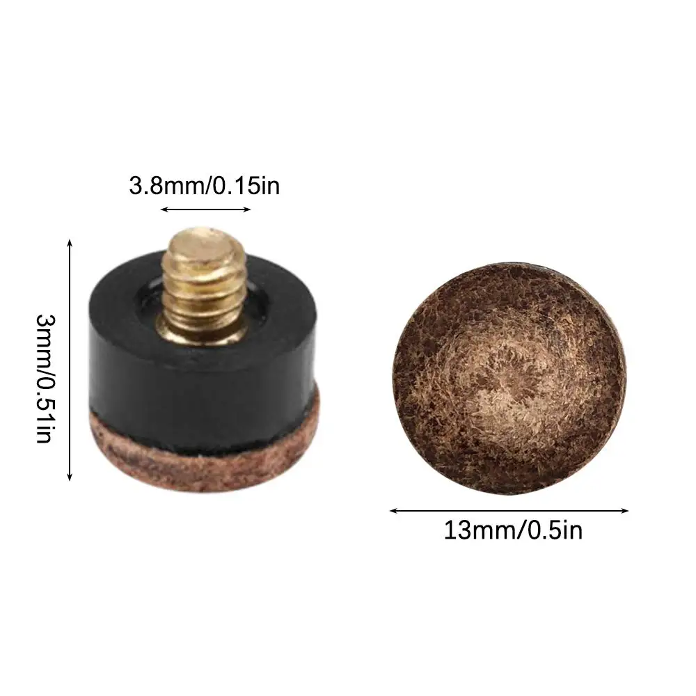 Easy Installation Pool Cue Caps Screw-on Tip Billiards Replacement Screw-On Pool Cue Tips Billiards Accessories