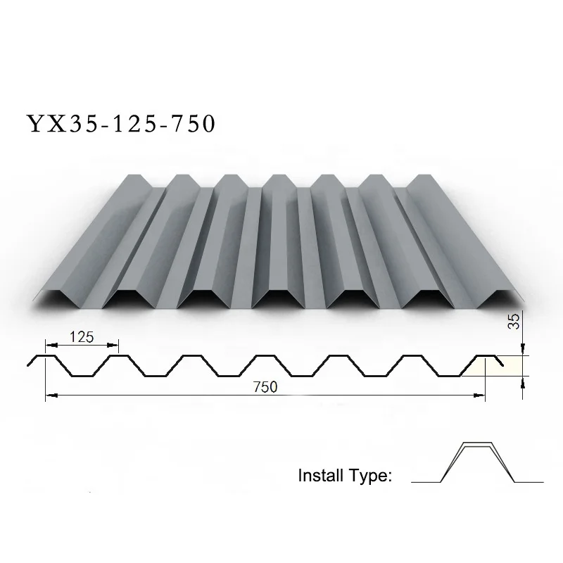 Metal Corrugated Roofing Sheet 0.8mm 900 Model Galvanized Steel Roof Tile