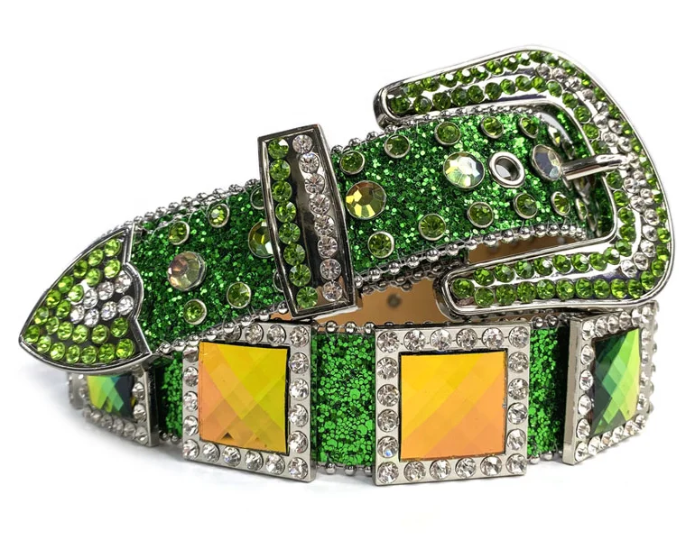 TENGMEI Sparkly Western Cowboy Black Rhinestone Concho Belts For Men Women Diamond Studded Crystal Belt Strap Vendor